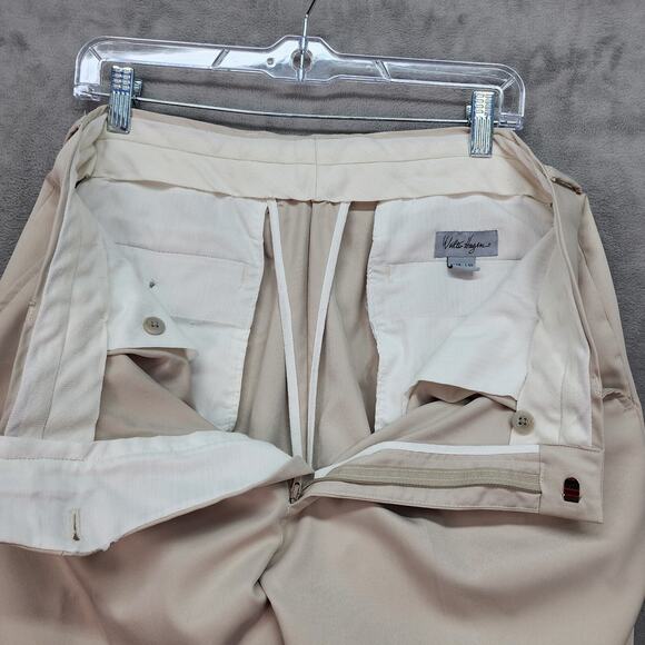 Walter Hagen Men 34x28 Beige Khaki Flat Front Cuffed Dress Pants Trousers Career - Picture 9 of 15